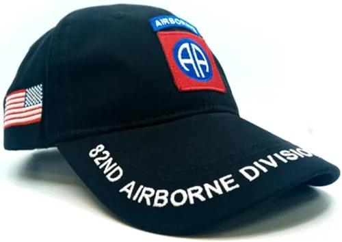 Vista 2 de AATW 82nd Airborne Division - Gorra de béisbol bordada con alas básicas, mayores o maestras