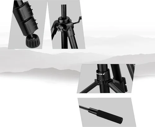 Vista 7 de SVBONY Trípode SA402, trípode de viaje de aluminio con cabezal fluido con placa de zapata rápida de 1/4 pulgadas para detectar alcance y cámaras