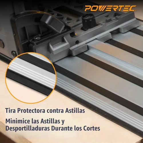 Vista 5 de [Usado] POWERTEC 71692 Riel guía para sierra de riel de 55" para DeWalt Aluminio extruido Repuesto para herramienta de carpintería de riel guía