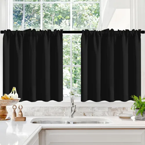 Vista 121 de Deconovo Cortinas opacas, aislamiento térmico, dobladillo para barra, reducción de ruido, certificado Oeko-TEX, cortinas de oscurecimiento