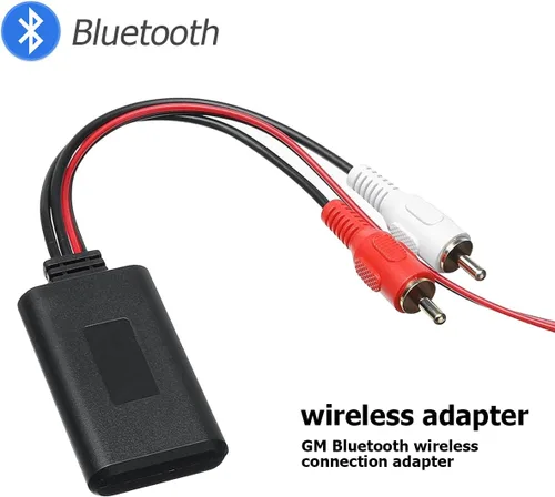 Vista 4 de AUCELI Adaptador de cable Bluetooth inalámbrico universal para automóvil, 2 RCA Aux Audio, conector de radio, entrada de carbohidratos, reproducción