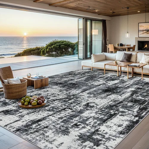 Vista 19 de Area Rugs - Alfombra para sala de estar, 4 x 6, lavable, moderna, abstracta, suave, neutra, antideslizante, grande para interiores, resistente a