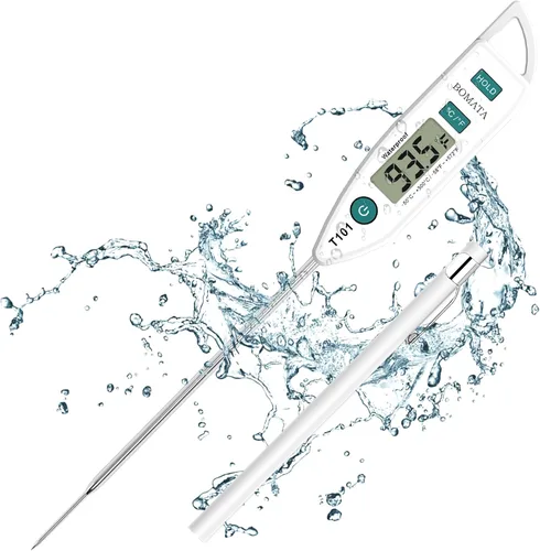 Vista 11 de BOMATA Termómetro digital para agua, líquido, vela y cocina. Termómetro de lectura instantánea para alimentos, resistente al agua IPX7 con sonda
