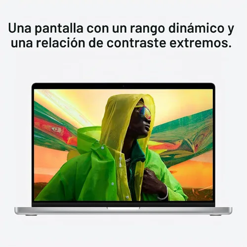 Vista 5 de Apple MacBook Pro 2021 (14 pulgadas, chip M1 Pro con CPU de 10 núcleos y GPU de 16 núcleos, 16 GB de RAM, SSD de 1 TB), color plateado
