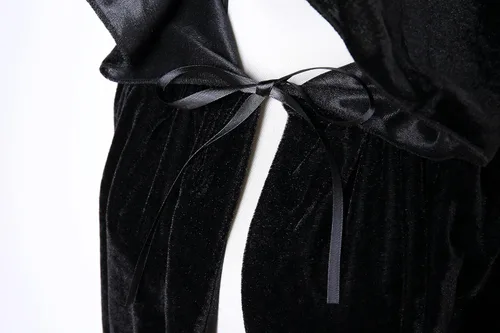 Vista 7 de VGLOOK Capa unisex con capucha para adultos, capa de terciopelo para disfraces de Halloween y cosplay Negro