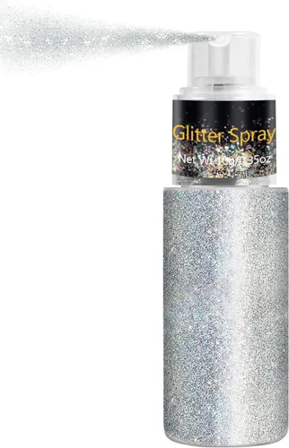 Vista 8 de Pulverizador de purpurina para cabello y cuerpo, polvo de purpurina holográfica, purpurina brillante para la cara, el cuerpo y la ropa, laca