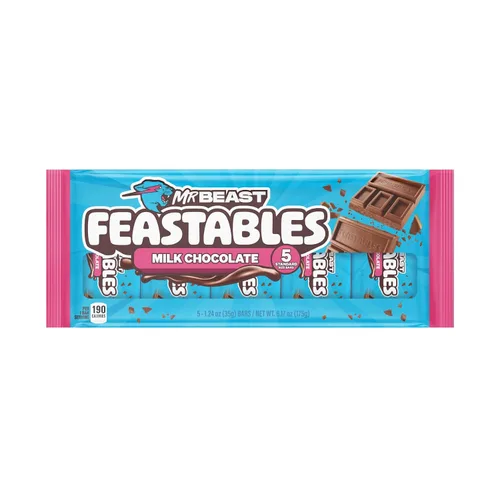 Vista 9 de MrBeast Feastables - Barra de chocolate con leche, tamaño completo, 24