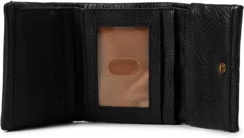 Vista 3 de HOBO Keen Mini billetera triple para mujer, construcción de cuero con forro de algodón y múltiples ranuras para tarjetas, billetera elegante