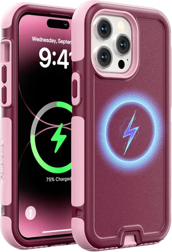 Vista 11 de Follaroma Funda para iPhone 14, compatible con MagSafe, resistente a prueba de golpes, protección anticaídas, cubierta magnética de doble capa