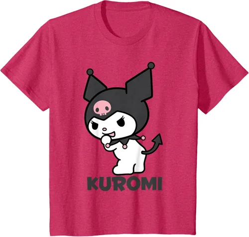 Vista 45 de Sanrio Kuromi - Camiseta con logotipo en la parte trasera Gris Oscuro