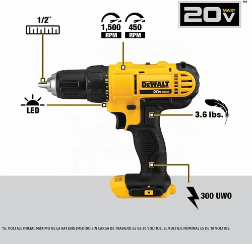 Vista 3 de DEWALT - Kit de taladro inalámbrico