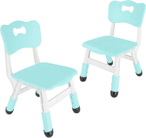 Vista 16 de FUNLIO Silla ajustable para niños (2 unidades), sillas de 3 niveles de altura ajustable para niños de 3 a 8 años, silla infantil resistente con Negro