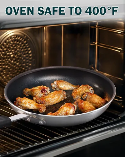 Vista 7 de Sartén antiadherente Cooks Standard de 8 pulgadas, sartén resistente de aluminio para profesionales, sartén de omelette metálica