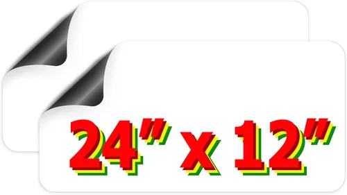 Vista 8 de GEEKBEAR Imanes blancos para automóvil, paquete de 2 (12 x 4 pulgadas)