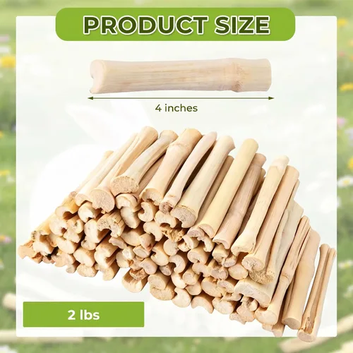 Vista 2 de Palitos masticables de bambú dulce de 2 libras para conejos