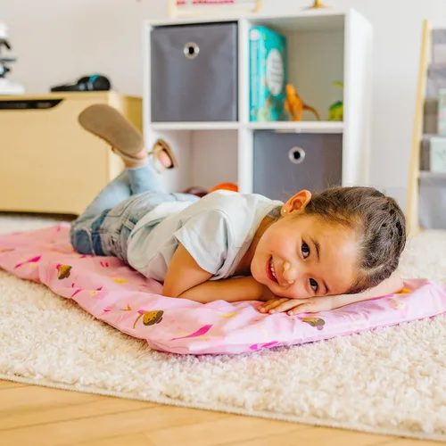 Vista 2 de Wildkin Funda de algodón para siesta para niñas, funda de repuesto suave con solapa cosida, se adapta a alfombrillas de vinilo de 1.5 pulgadas