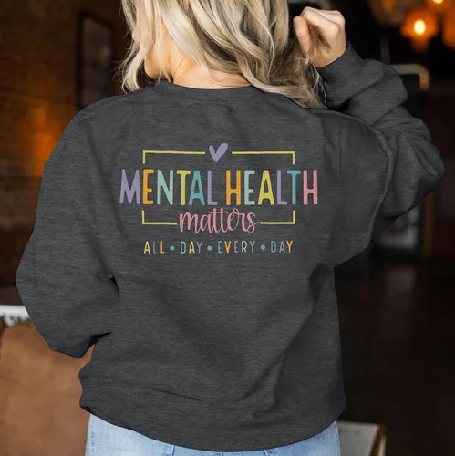 Vista 7 de VILOVE Sudadera de salud mental para mujer Dear Person Behind Me Pullover Casual Inspiration Be Kind Blusa Tops