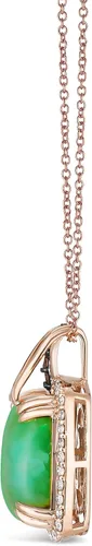Vista 2 de LE VIAN Collar con colgante rectangular de 4 5/8 quilates con forma de cojín verde Aquaprase para mujer, collar de plata de ley chapada en oro rosa
