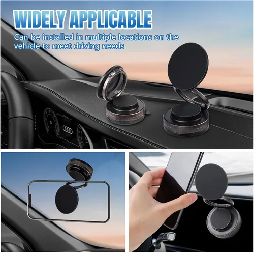 Vista 8 de Soporte magnético para teléfono con succión al vacío, soporte retráctil plegable para teléfono celular con ventosa, soporte de teléfono ajustable