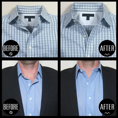 Vista 2 de Million Dollar Collar Placket Stays Original Placket Stays - Collar Stays White