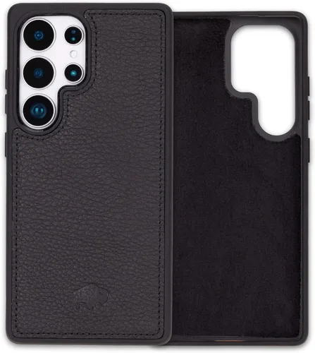 Vista 18 de BLACKBROOK Funda de piel de alta calidad a presión compatible con Samsung Galaxy S24, elegante funda de cuero de grano completo con la máxima