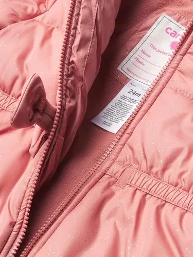 Vista 2 de Carter's Chaqueta de invierno con forro polar para niña, Rosa rosado