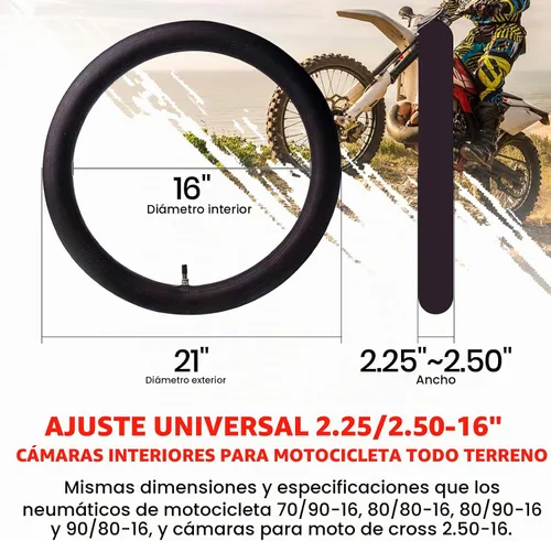 Vista 2 de AR-PRO - Tubos interiores de motocicleta todoterreno de 2.25/2.50-16 pulgadas con vástago de válvula TR4 - Tubos interiores de repuesto