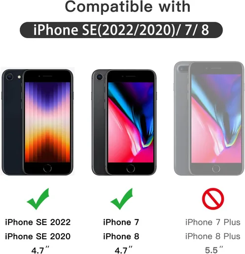 Vista 3 de JETech Protector de pantalla de cobertura total para iPhone SE 3 (2022)/SE 2 (2020)/8/7 de 4.7 pulgadas, película de vidrio templado con borde negro