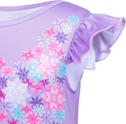 Vista 7 de Encanto Mirabel Isabella - Vestido de disfraz para niñas cumpleaños Halloween con accesorios Azul verde