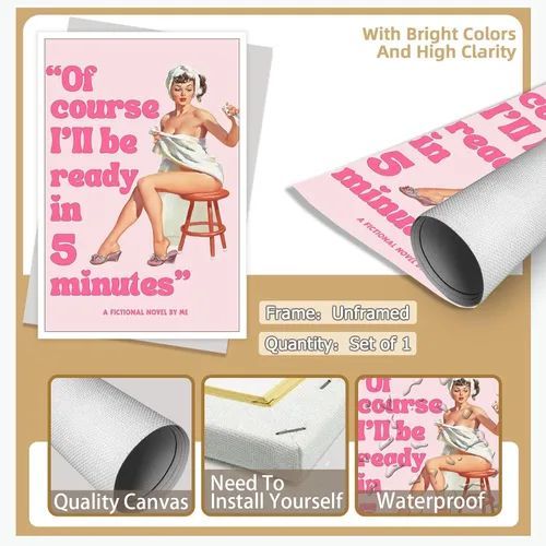 Vista 7 de Póster de pared de coqueta rosa de los años 70, diseño retro vintage de los años 70, póster estético de moda para habitación de adolescentes