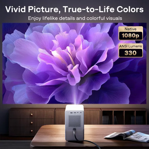 Vista 11 de Aurzen Roku TV D1R Cube - Proyector inteligente para exteriores con WiFi