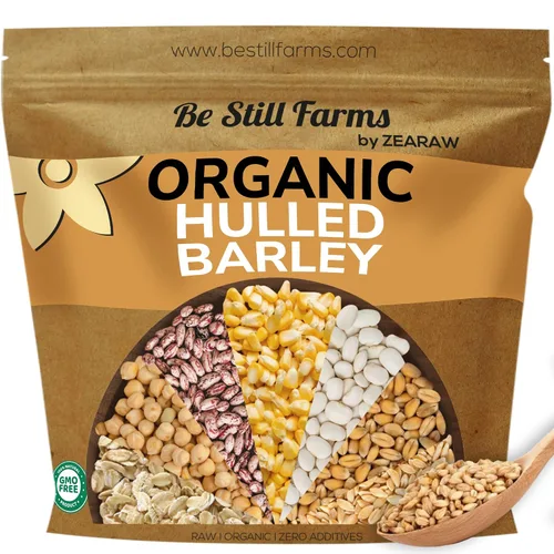 Vista 7 de Grano de cebada descascarillado orgánico, 2.8 libras, semillas de grano de cebada entera a granel
