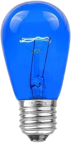 Vista 8 de Novelty Lights Paquete de 25 focos S14 para patio al aire libre con base Edison de repuesto, E27 de tamaño mediano, multicolor, 11 vatios