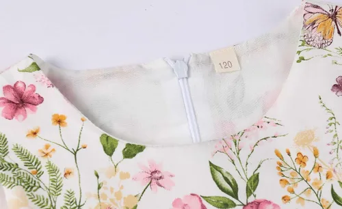 Vista 3 de SMILING PINKER Vestidos de verano para niñas pequeñas, de algodón, sin mangas, mariposa
