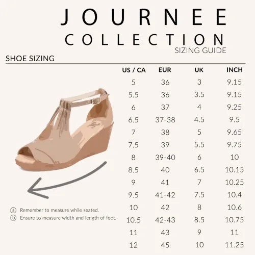 Vista 4 de Sandalias Journee Collection con correa de tobillo y cuña, suela cómoda, para mujer