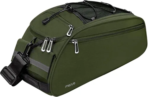 Vista 8 de MOSISO Bolsa de maletero para bicicleta, bolsa impermeable para asiento trasero de bicicleta, bolsa de almacenamiento para el sillín, bolsa