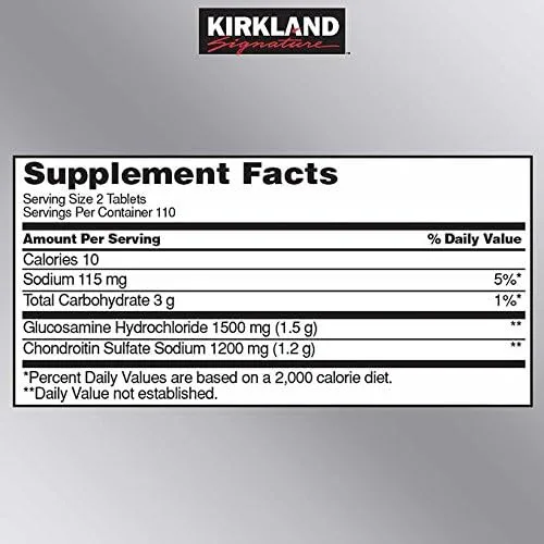 Vista 2 de Kirkland Signature Glucosamina y condroitina, 220 tabletas (paquete de 2)