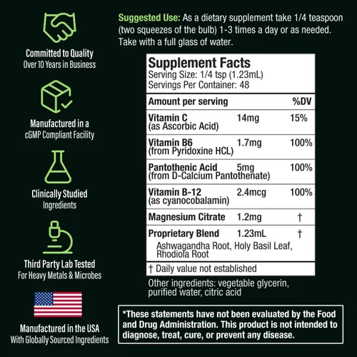 Vista 8 de Rejuvica Health Active Adrenal - Tintura avanzada de apoyo suprarrenal - Entrega de líquidos para una mejor absorción - Ashwagandha, vitaminas B