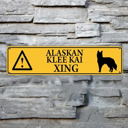 Vista 9 de Husky Xing - Letrero de metal de advertencia para perro, letrero de metal para cruzar el patio, decoración antigua de hierro personalizado