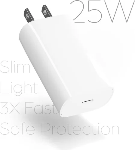 Vista 2 de SOLUM 25W USB C Slim Charger Block Lightening Fast Wall Charging Adapter Single Port Plug Compatible con iPhone 16 15 14 13 12, Samsung S25 S24 S23