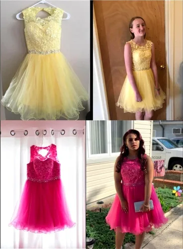 Vista 6 de Dydsz - Vestido corto de tul para baile, fiesta o graduación modelo D126