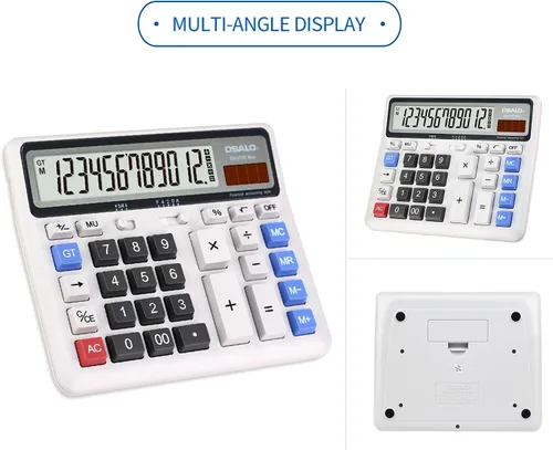 Vista 8 de Calculadora de escritorio, pantalla LCD extra grande, botón de computadora, calculadora de contabilidad de 12 dígitos (OS-2135 Pro-2Pcs)