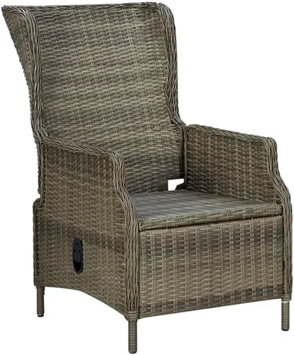 Vista 5 de Afuera Living 3 Piece Poly Rattan Garden Lounge Set, Black/Brown Finish, Weather-Resistant PE Rattan, Adjustable Backrests, Polyester Cushions