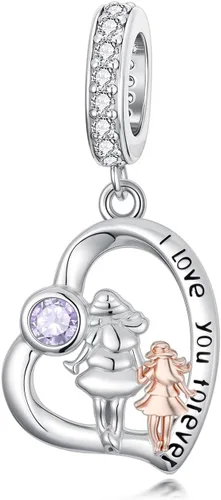 Vista 56 de PROESS Dije para padre, madre e hija, pulsera de plata de ley para pulseras, regalos de cumpleaños, día de San Valentín, para hija, madre, amante