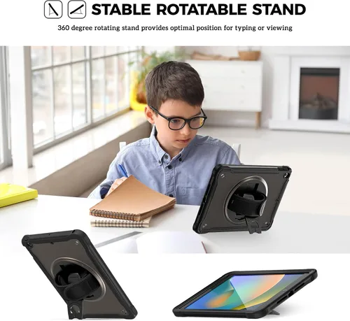 Vista 5 de ProCase Funda Resistente para iPad de 9ª/8ª/7ª Generación de 10.2 Pulgadas 2021/2020/2019 Funda, Cubierta Resistente de Servicio Pesado a Prueba