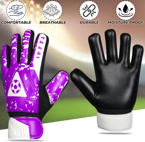 Vista 4 de Guantes de portero juvenil con doble protección para la muñeca, material de látex antideslizante