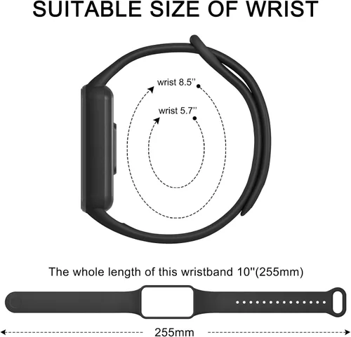 Vista 2 de Amzpas Bandas de TPU para Amazfit Band 7 Fitness & Health Tracker, paquete de 3 pulseras suaves y transpirables, correa deportiva de repuesto
