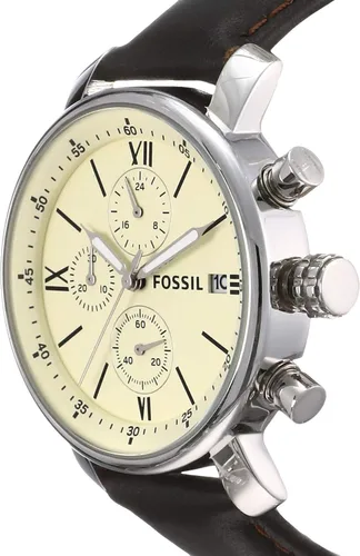 Vista 2 de Fossil Rhett Reloj cronógrafo de cuero - marrón oscuro Bq1007 plateado Cronógrafo