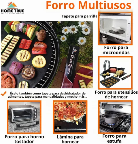 Vista 5 de Home True Ovenliner - Alfombrilla antiadherente para microondas, tostadora, color negro, 70 x 16.25 pulgadas