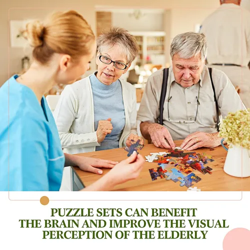 Vista 4 de Syhood Paquete de 10 rompecabezas de 16 piezas grandes para personas mayores con demencia, juegos cognitivos de memoria de Alzheimer para ancianos